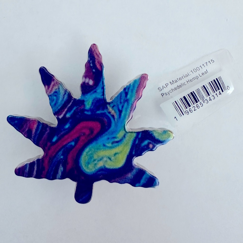 Psychedelic Hemp Leaf CROC Accessory